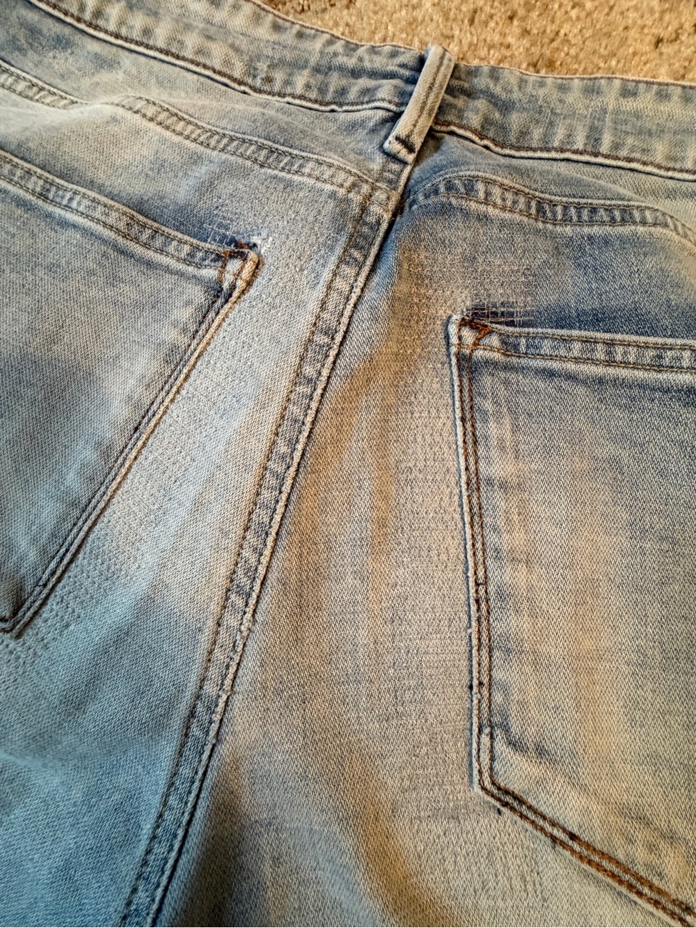 Denham Jeans Light Blue Boyfriend Jeans with Dark Patch Details - Picture 8 of 15